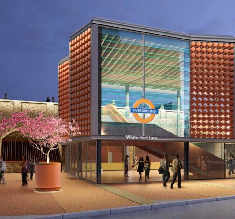 Wendy Hardie Artist and Designer in collaboration with Landolt + Brown Architects. White Hart Lane new station and public realm  design 2014-2016 from inception to full planning consent. 