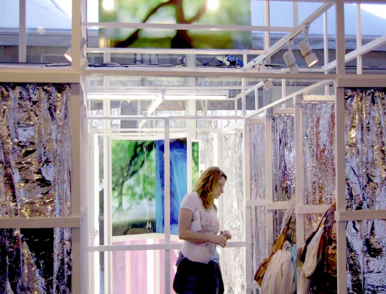 Wendy Hardie's environmental art installation 'R-Evolving Door' London 2007