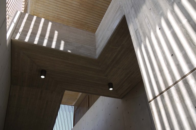 Hackney Wick Station south staircase - staircase as sculpture. Landolt + Brown Architects and collaborating artist Wendy Hardie. Photo Wendy Hardie 2018.