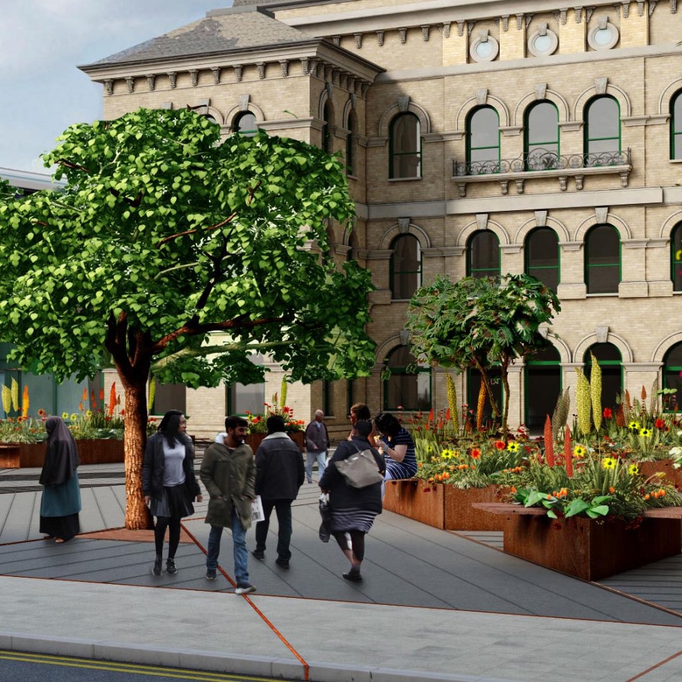 Peckham Rye Square, Double Viaduct and Blenheim Grove Community Building 2015 - ongoing. Environmental Artist Wendy Hardie in collaboration with Landolt + Brown Architects.